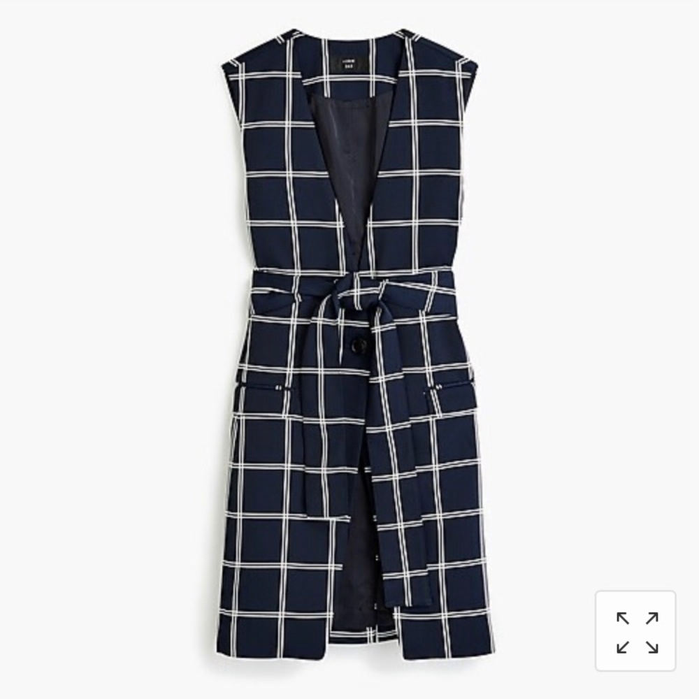 Jcrew 365 sleeveless blazer windowpane crepe